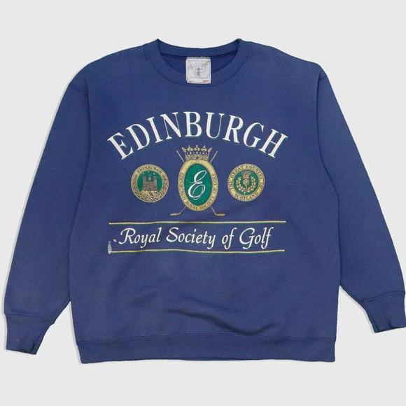 Other - Edinburgh Royal Society Of Golf Sweatshirt Shirt Navy Retro